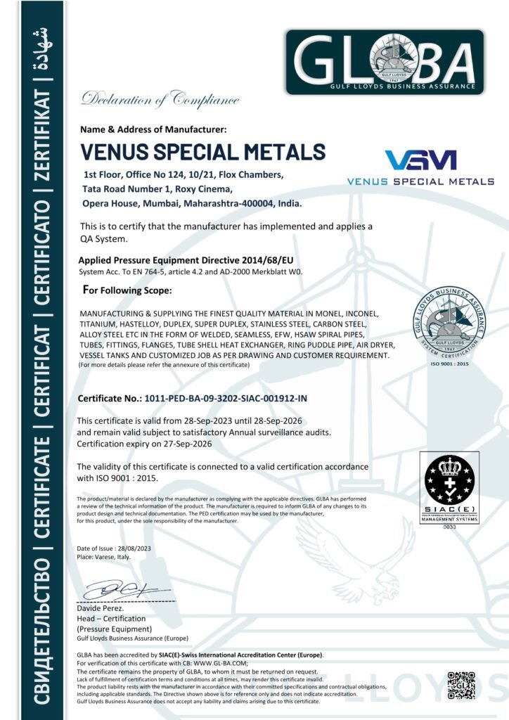 Decleration of Compliance